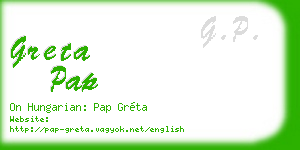 greta pap business card