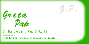 greta pap business card